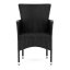 Zahradní křeslo BRIGITA — kov, umělý ratan, černá