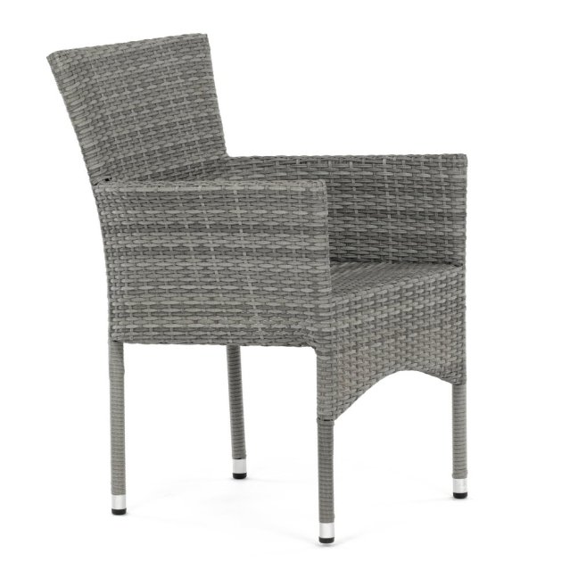 Zahradní křeslo BRIGITA — kov, umělý ratan, šedá