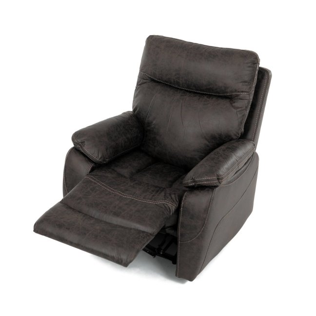 Relaxační polohovací TV křeslo NORBERT — látka, tmavě hnědá, nosnost 150 kg
