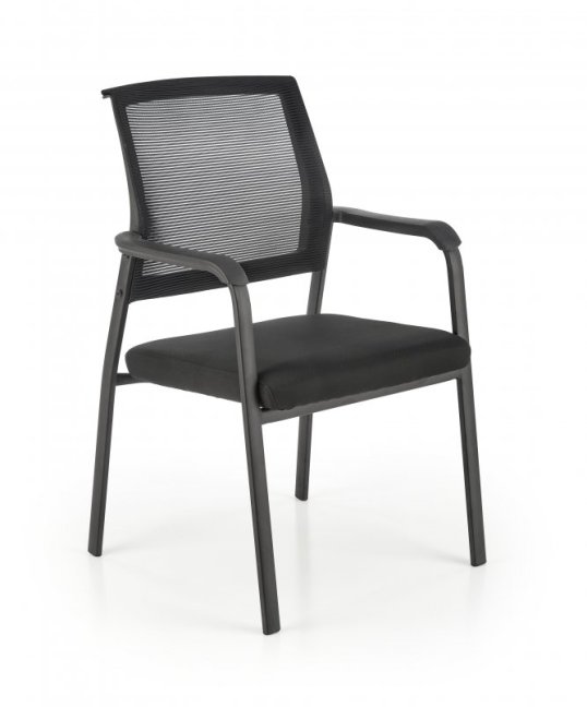 Konferenční židle BERGEN — síť / látka, černá