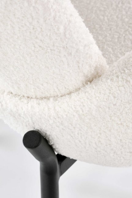 Jídelní židle SOURIS — kov, látka, krémová