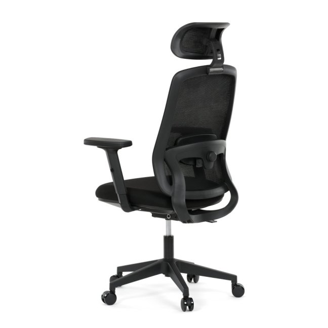 Kancelářská  ergonomická  židle NOKA — síť / látka, černá, nosnost  150 kg