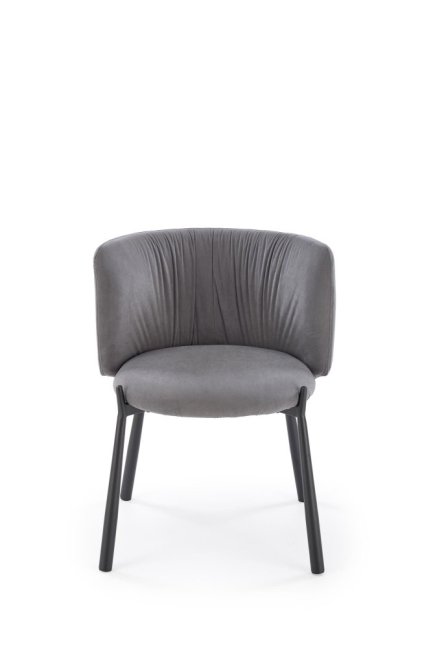 Jídelní křeslo KAREN — kov, samet, šedá