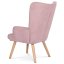 Relaxační křeslo ušák BETTY — masiv, látka, růžová
