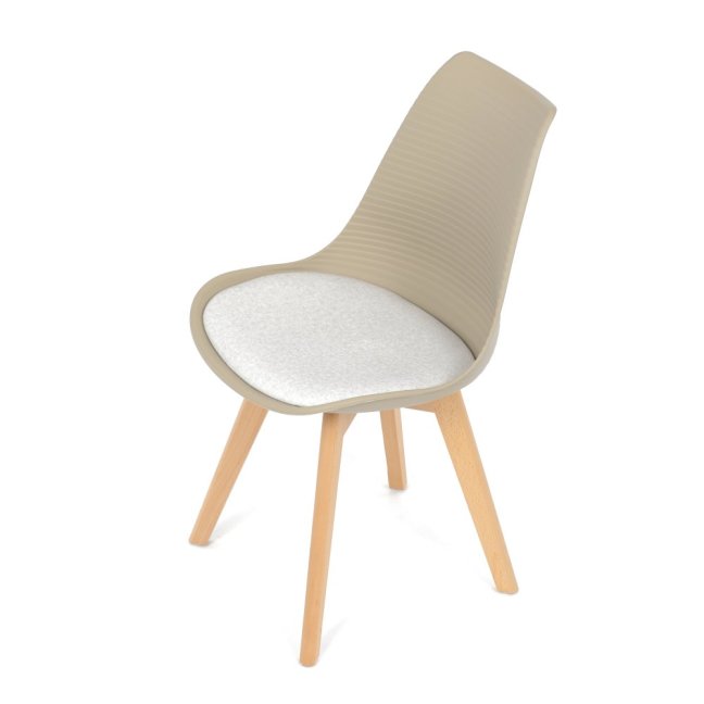 Jídelní židle ALETE — plast, samet, hnědá / bílá