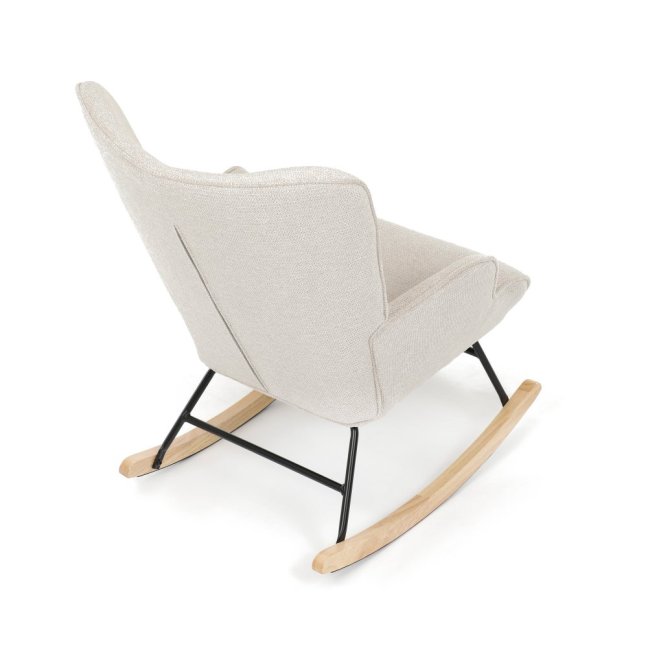 Houpací křeslo FABIAN — látka, krémová