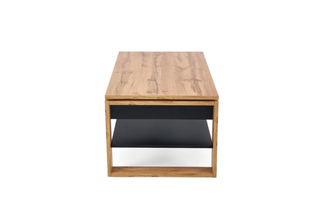 Konferenční stolek BETTY s úložným prostorem — 120x65x50 cm, černá / dekor dub artisan