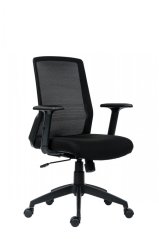 Kancelářská ergonomická židle NOVELLO — síť / látka, černá