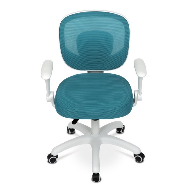 Dětská pracovní židle DINO — síť / látka, tyrkysová