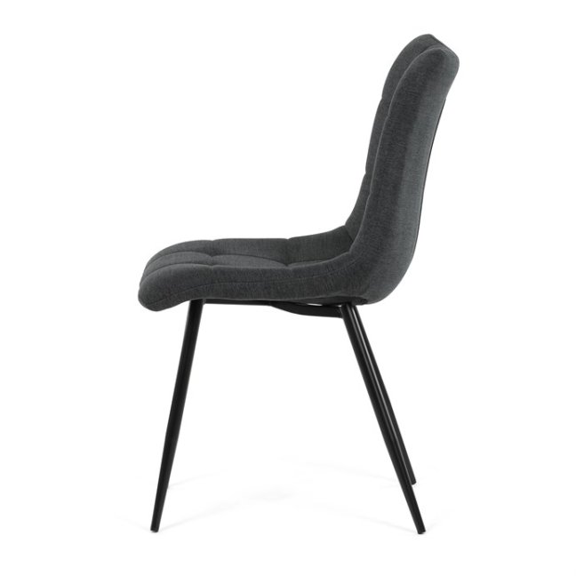 Jídelní židle DAEMON — kov, látka, černá / tmavě šedá