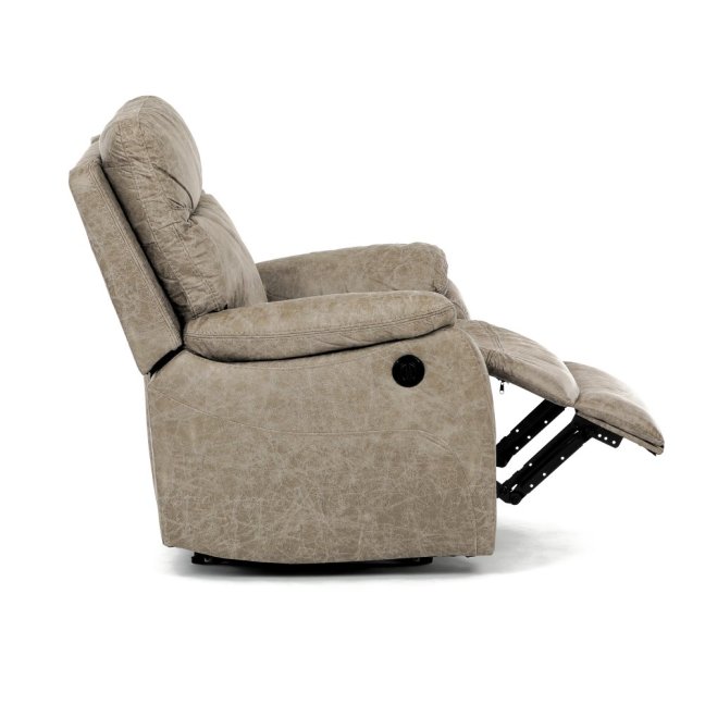 Relaxační křeslo BENNY s elektrickým polohováním — látka, béžová