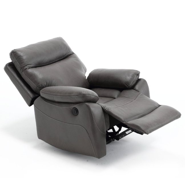 Relaxační křeslo BENNY s elektrickým polohováním — látka, šedá