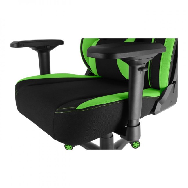 Herní židle Racing ZK-035 TEX — látka, černá / zelená, nosnost 130 kg