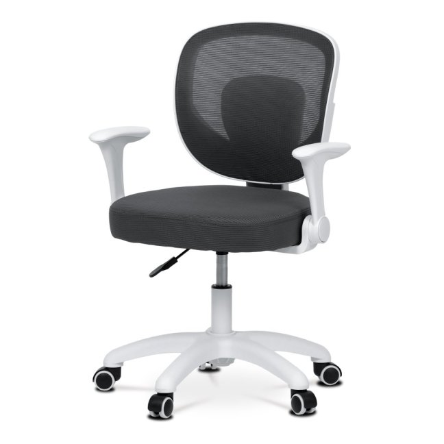 Dětská pracovní židle DINO — síť / látka, tmavě šedá