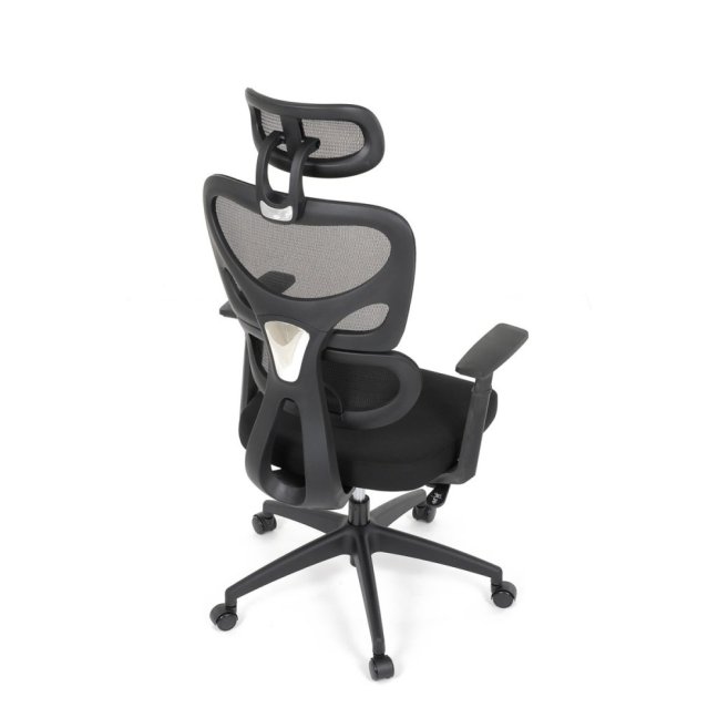 Kancelářská ergonomická židle GRANT — síť, látka, černá