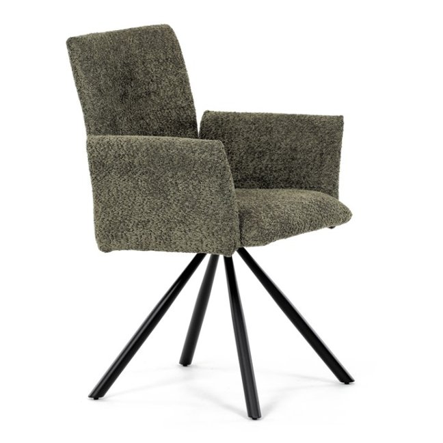 Jídelní otočné křeslo MANKA — kov, látka, více barev - Barevné varianty jídelního křesla MANKA: Šedá