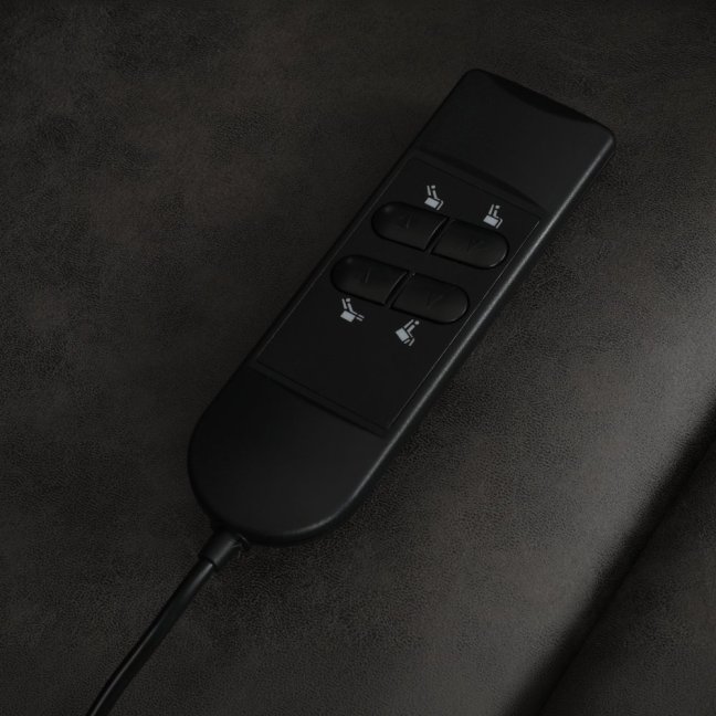 TV křeslo MATEO s elektrickým polohováním — 2 motory, látka, černá, nosnost 150 kg