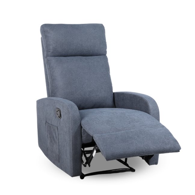 Relaxační polohovací TV křeslo FIORE — látka, šedá, nosnost 130 kg