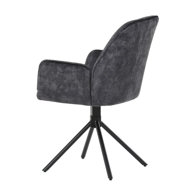 Jídelní křeslo ASTRID — kov, samet, černá
