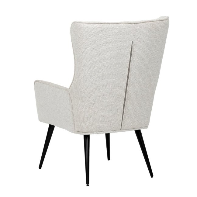 Relaxační křeslo ušák LOYD — látka, černá / béžová