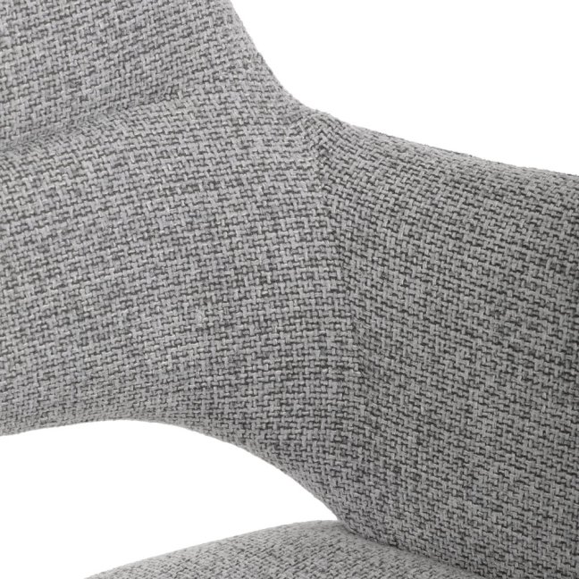 Jídelní otočné křeslo AMOS — kov, látka, šedá