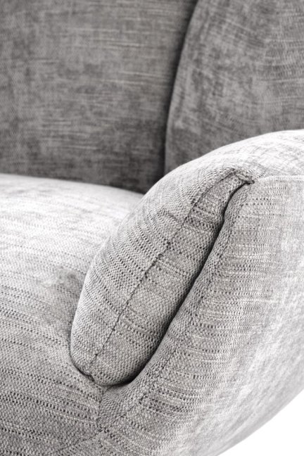 Relaxační otočné křeslo ARANAKA — kov, látka, šedá