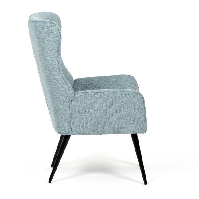 Relaxační křeslo ušák LOYD — látka, černá / mentolová