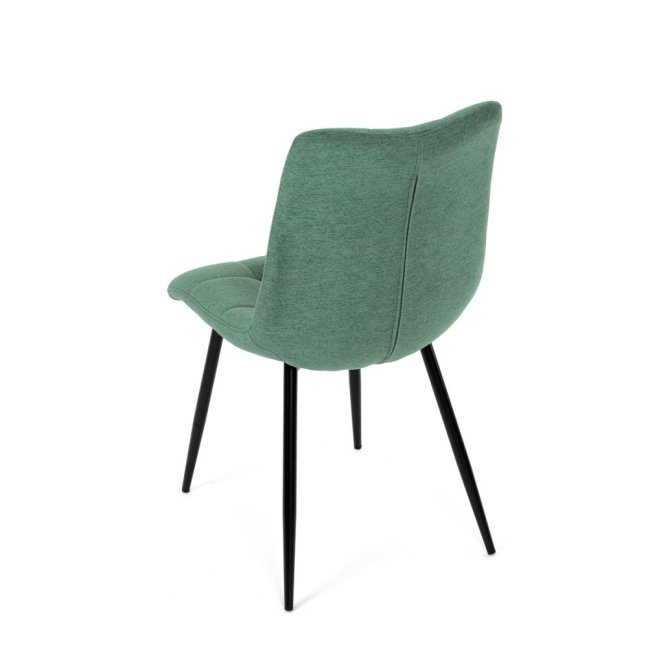 Jídelní židle DAEMON — kov, látka, černá / zelená