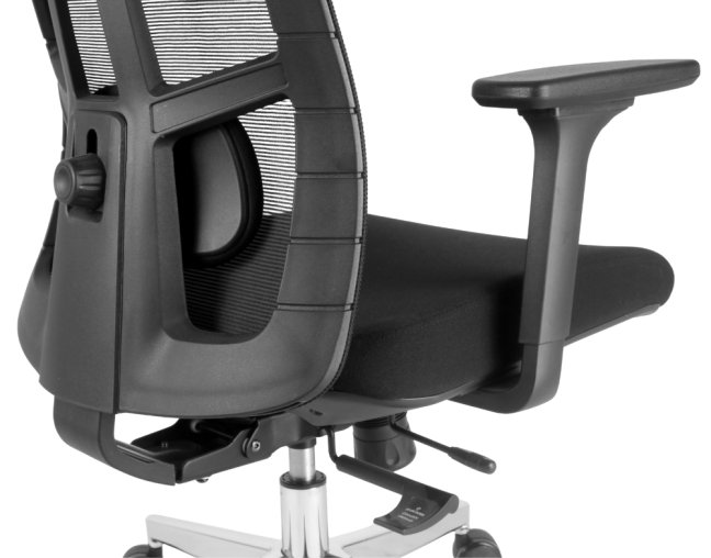 Kancelářská ergonomická židle Neoseat SPINO — látka, černá, nosnost 150 kg