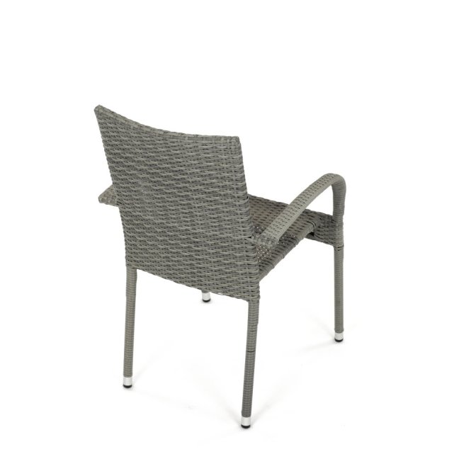 Zahradní křeslo SELEN — kov, umělý ratan, šedá