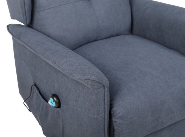 TV křeslo ušák RELIA s elektrickým polohováním — látka, šedá, nosnost 130 kg