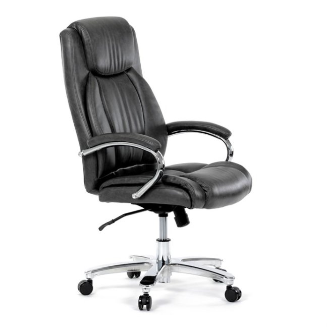 Kancelářské křeslo RYZAR — ekokůže, šedá