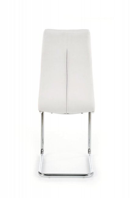 Jídelní židle KEVIN — kov, ekokůže, bílá