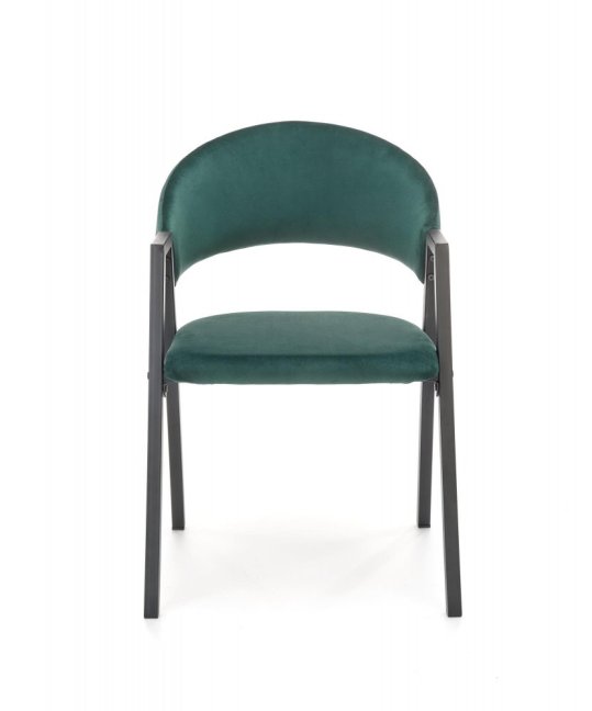 Jídelní křeslo RAMON — kov, samet, zelená