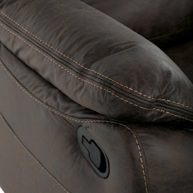 Relaxační polohovací TV křeslo NORBERT — látka, tmavě hnědá, nosnost 150 kg