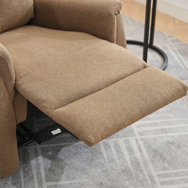 Relaxační polohovací TV křeslo ASTER — látka, hnědá