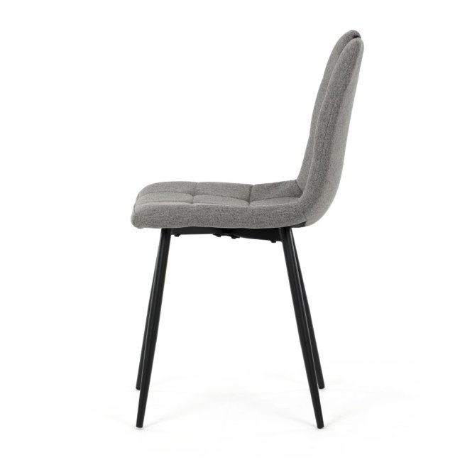 Jídelní židle KLAUDIUS — kov, látka, černá / šedá, nosnost 150 kg