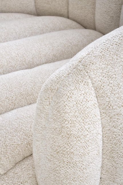 Otočné designové křeslo FRASER — látka, béžová