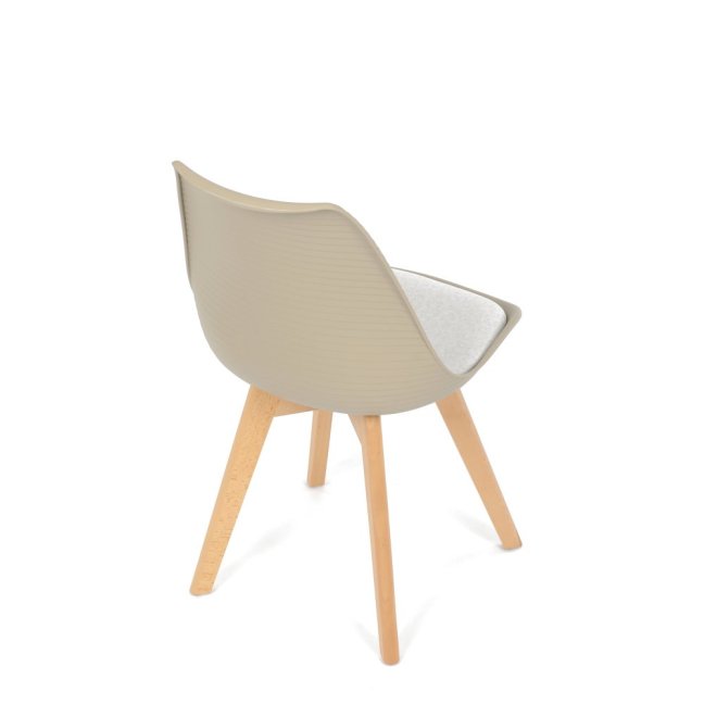 Jídelní židle ALETE — plast, samet, hnědá / bílá