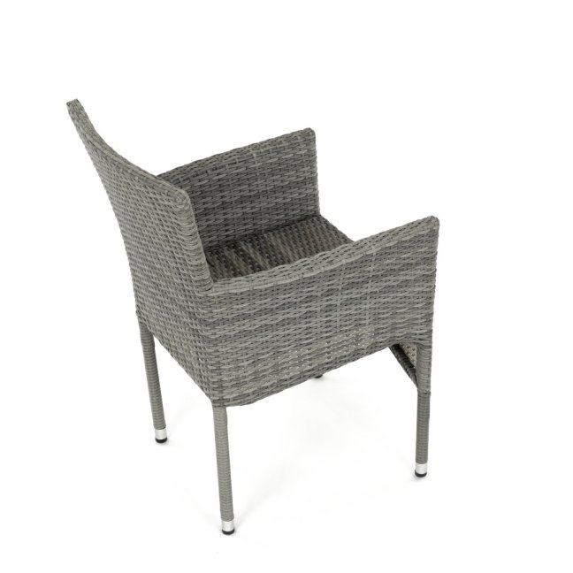 Zahradní křeslo BRIGITA — kov, umělý ratan, šedá