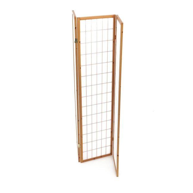 3dílný paravan LANT — dřevo, tkanina, přírodní