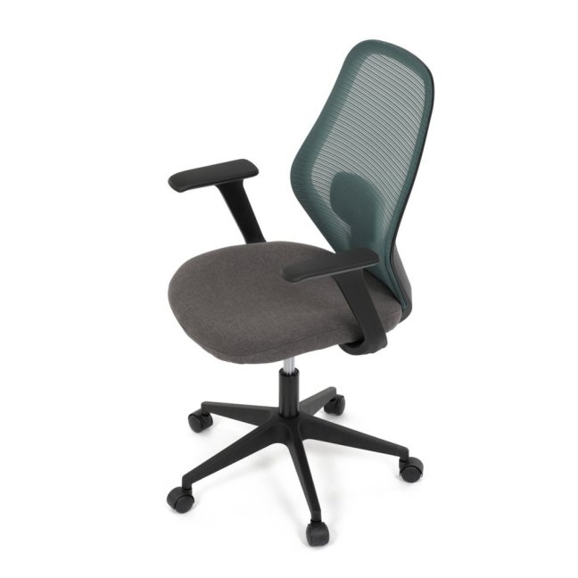Kancelářská otočná židle DEVIN — látka, černá / zelená