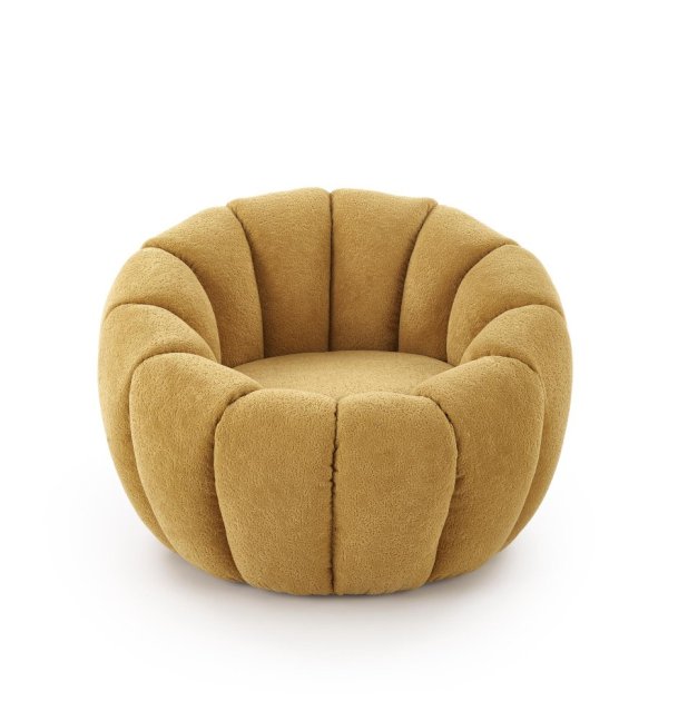 Designové křeslo GASPAR II — látka, žlutá