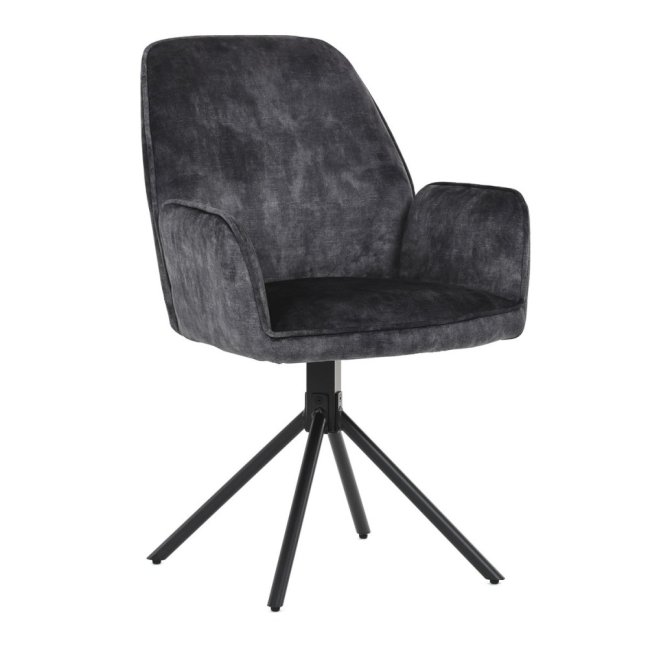 Jídelní křeslo ASTRID — kov, samet, černá