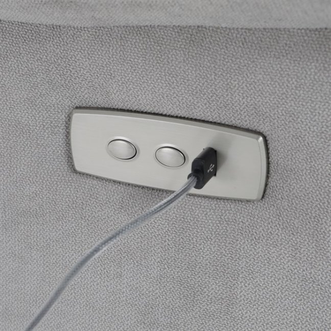 TV křeslo HUGO s elektrickým polohováním — látka, šedá