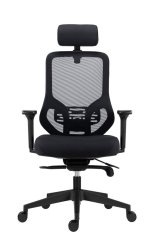 Kancelářská ergonomická židle ATOMIC — síť / látka, černá, nosnost 130 kg