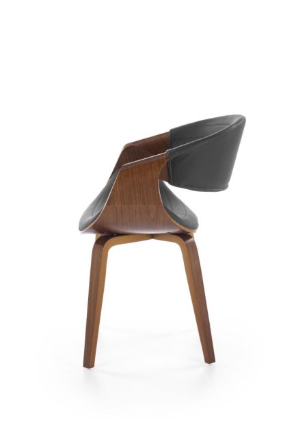 Jídelní křeslo BRANDON — překližka, ekokůže, ořech / černá