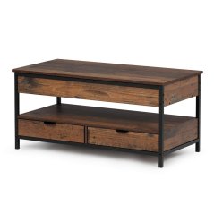 Konferenční stolek DIANA  — 100x50x48 cm, kov, MDF, dekor staré dřevo