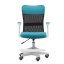 Dětská židle Neoseat MONKEY WHITE s podnoží — látka, bílá / tyrkysová