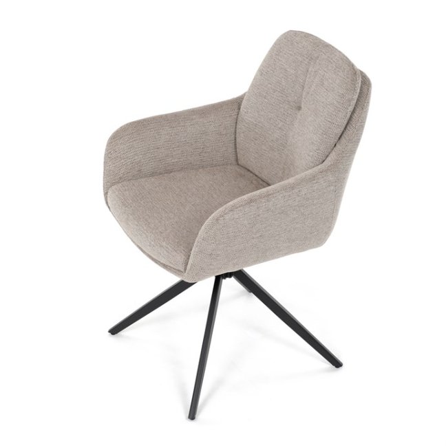 Jídelní otočné křeslo PAMELA — kov, látka, lanýžová